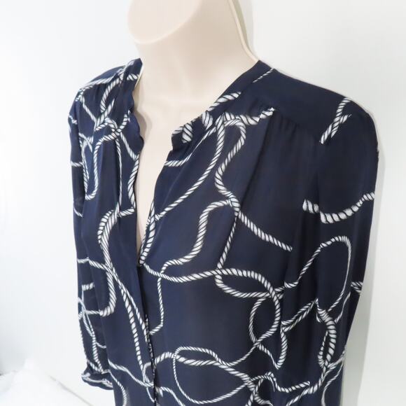 L'Agence Midnight Ivory Bardot Band Collar Blouse Size X-Small - Picture 3 of 7